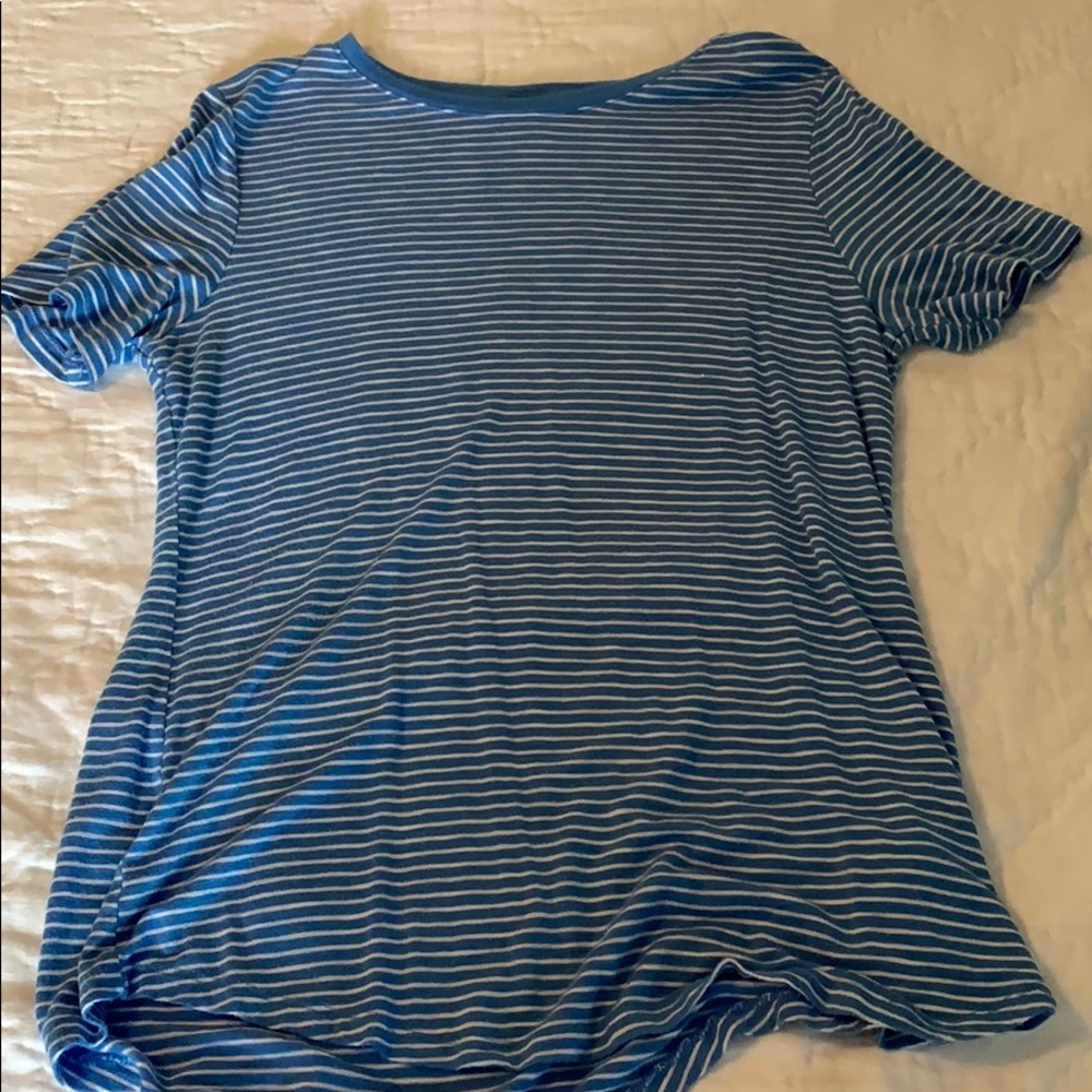 Blue and White Striped Shirt